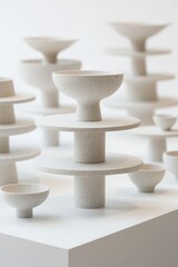 Stacked ceramic bowls and plates