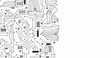 circuit board isolated on white background, vector illustration