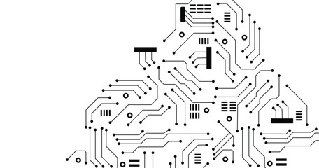 circuit board isolated on white background, vector illustration