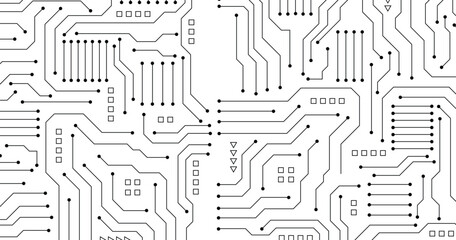 White circuit board pattern texture. High-tech background in digital computer technology concept. 