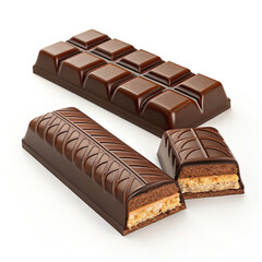 Fototapeta premium chocolate bar on white background