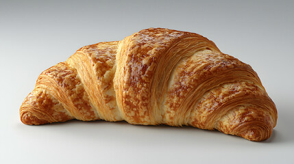 Golden Baked Croissant: A close-up shot captures the delightful details of a freshly baked croissant. Its golden.