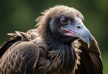 Giraffe vultures with long beaks