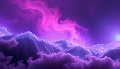 Cosmic Nebula Violet, Pink, and Teal Waves in Deep Space