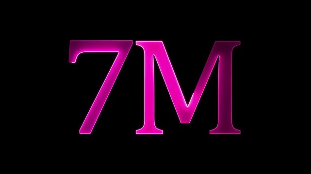 7M text animation on black background.