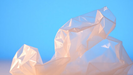 Abstract Blue Crumpled Plastic Texture - Eco-Friendly Modern Artistic Design