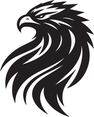 Majestic Black and White Eagle Vector Illustration – Fierce Falcon Silhouette Logo