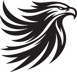 Majestic Black and White Eagle Vector Illustration – Fierce Falcon Silhouette Logo
