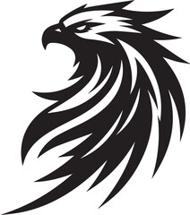 Majestic Black and White Eagle Vector Illustration – Fierce Falcon Silhouette Logo