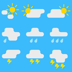 flat design weather icon set
