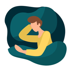 man sleeping peacefully in bed