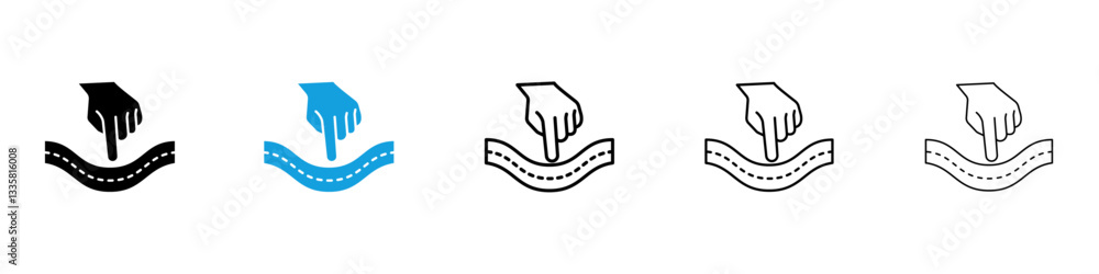 Wall mural elastic icons vector illustrations in black and blue colors for web and ui designs
