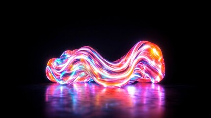 Iridescent Holographic Liquid Metal  Abstract AI Art