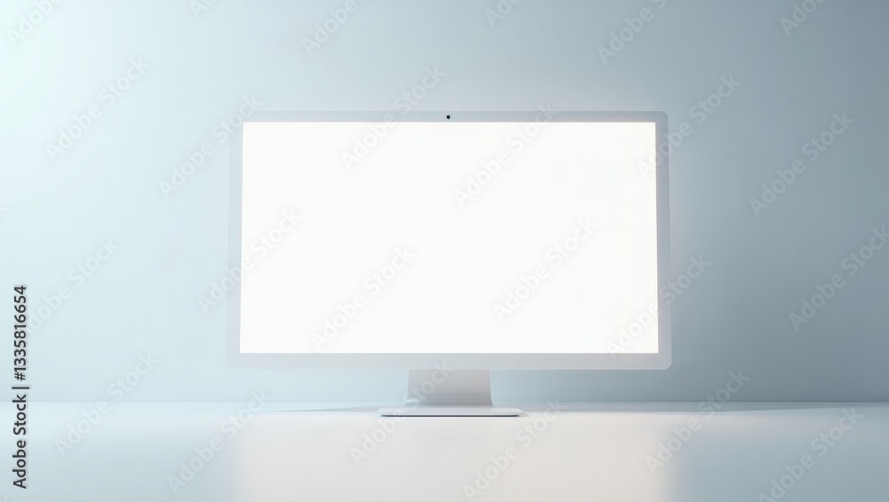 Poster a sleek computer monitor with a blank screen