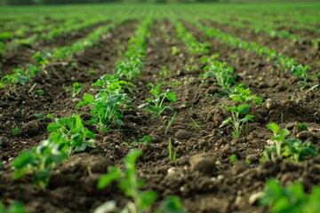 Detailed Color Image of Soil Green Farming Small Background
