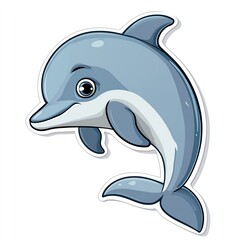 Obraz premium A playful dolphin illustration showing joy and creativity in a whimsical style.