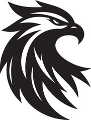 Majestic Black and White Eagle Vector Illustration – Fierce Falcon Silhouette Logo