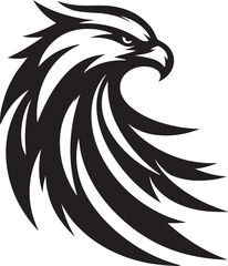 Majestic Black and White Eagle Vector Illustration – Fierce Falcon Silhouette Logo
