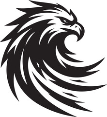 Majestic Black and White Eagle Vector Illustration – Fierce Falcon Silhouette Logo