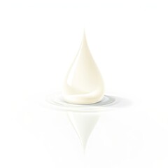 Fototapeta premium A dreamy, hazy illustration depicting a milk drop and its reflection. Soft light, pastel color palette, suitable for product advertisement. Design for product advertisement