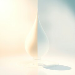 Fototapeta premium Dreamy split illustration for advertisement, showcasing a milk drops reflection. Bold areas in the divided sections highlight the product. Designed for product advertisement