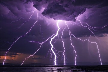 Vivid Violet Lightning Strikes Electrifying Storms and Dramatic Weather Events