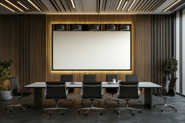 Office Business Beautiful Boardroom Meeting Room and Conference Table, Modern Style