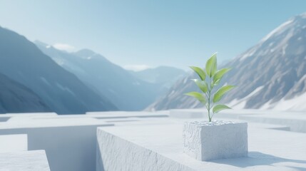 Motivational quote growing tree in serene landscape, inspiring growth.