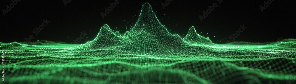 Poster abstract green texture flowing lines create wave pattern. ideal for backgrounds, web design, and cre