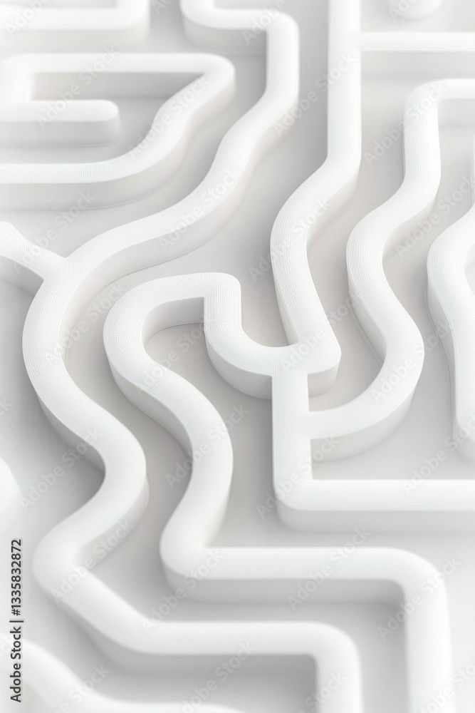 Poster maze clear path design, representing focus with white lines.