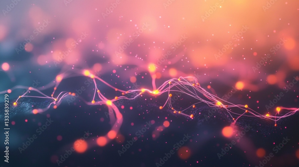 Poster global network ai data flow outsourcing teamwork hr customer service technology a