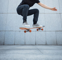 Skateboarder skateboarding outdoors in city