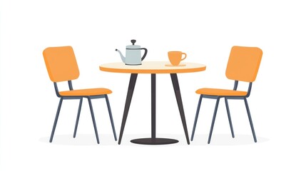 Modern table and chairs for cafe, suitable for interior design