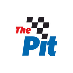 The pit Race logo design template. Race flag logo design template