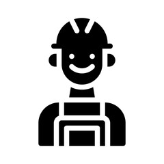 construction worker glyph icon