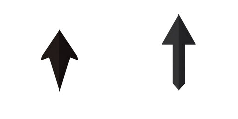 Two upward-pointing arrows, white background isolated on white or transparent