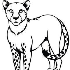 Adobe Illustrator ArtwLeopard head logotype or mascot hand drawn ink sketch. Engraving style vector illustration.ork