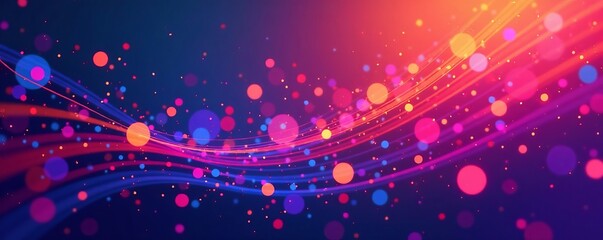 Fototapeta premium Abstract gradient background with colorful circles and lines, design, colorful