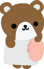 Cartoon shef wear white membrane taddy bear clipart sticker art illustration 