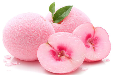 Beautiful pink rose petals and orchid flowers isolated on a white background