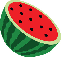 watermelon vector illustration, slice of watermelon, watermelon icon.