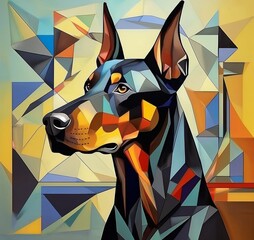 AI-generated Cubism illustration of a Dog