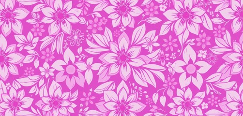 Fototapeta premium Intricate Thai floral pattern in lilac and purple hues, vector illustration, design, damask