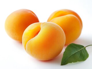 Fresh apricots gathered in bright studio light food photography nature