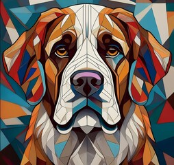 AI-generated Cubism illustration of a Dog