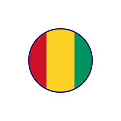 round Guinea flag on a white background