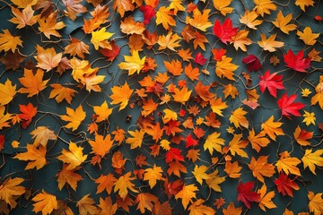 Golden Autumn Leaves Twirling Foliage Backdrop