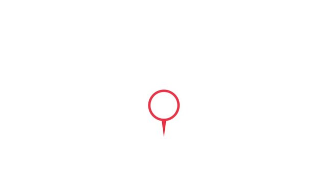 Red Round Location Pin Growing and Bouncing Loop Animation &ndash; Simple Map Marker Scale Up Motion Graphic for Navigation and App Design