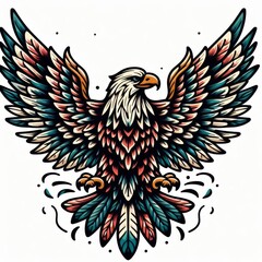 Fototapeta premium Neo Traditional Eagle Tattoo
