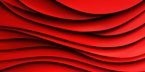 Abstract Red Layered Paper Texture with Wave Pattern